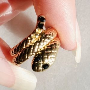 #U15 Snake Ring Gold Tone Serpent Women's Ring